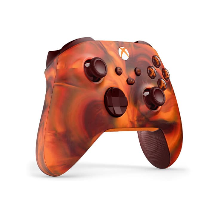 Xbox Fire Vapor Controller Opposite Angle Opposite angled view of Xbox Fire Vapor Special Edition controller