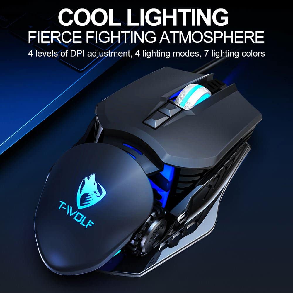 T-WOLF G530 lighting and DPI overview T-WOLF G530 gaming mouse lighting and DPI overview