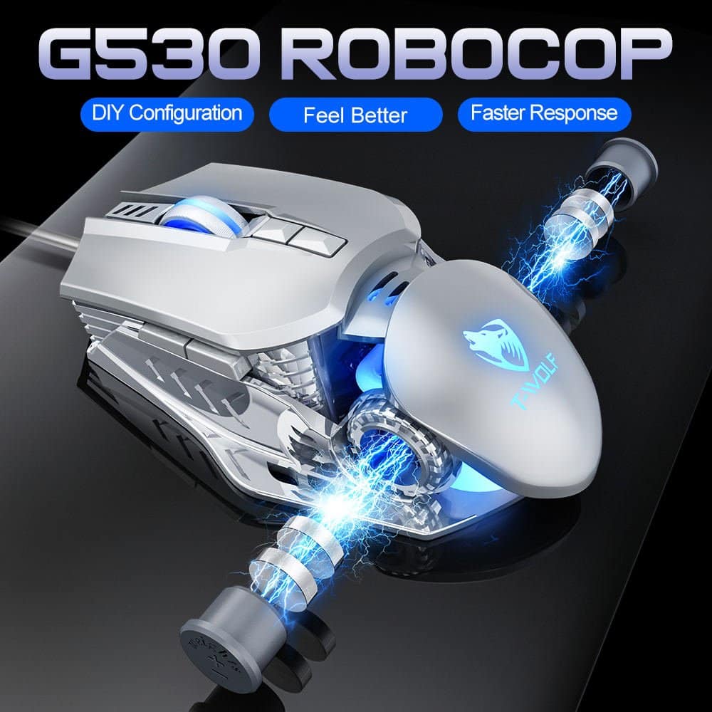 T-WOLF G530 RoboCop Noble Silver promo T-WOLF G530 Noble Silver with adjustable weights