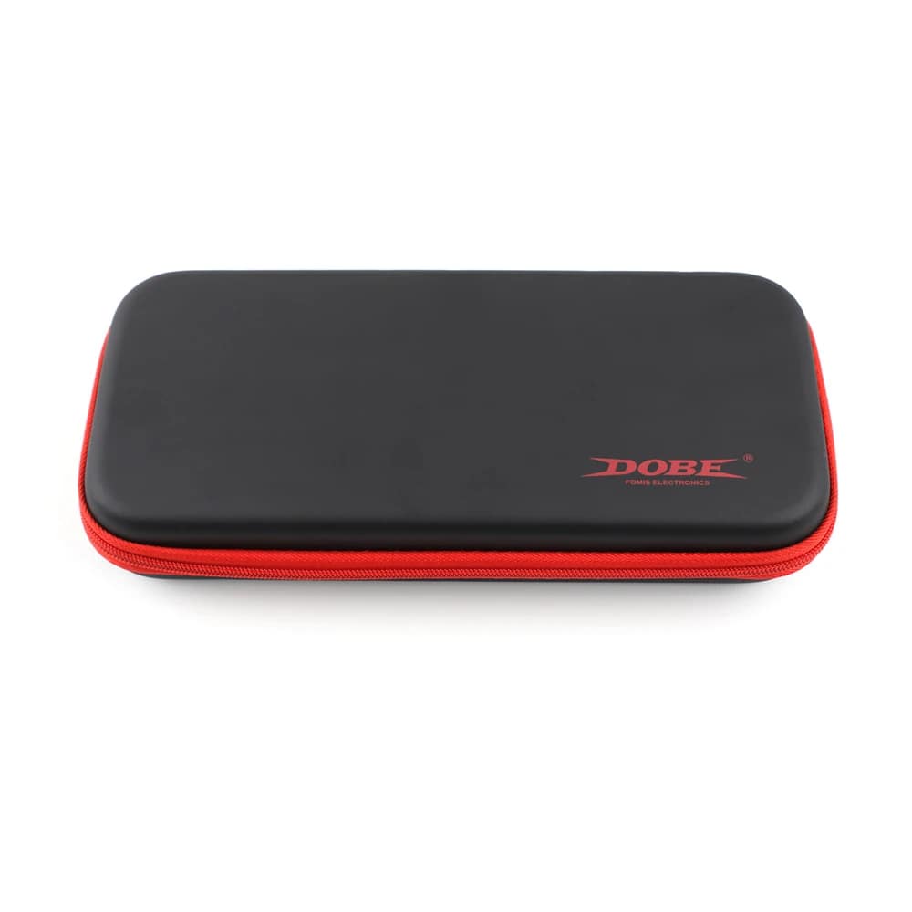 dobe tns 1130 case DOBE Nintendo Switch OLED carrying case in black with red zip