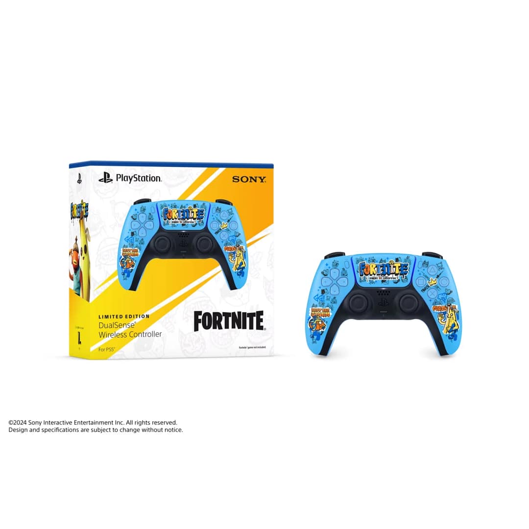 fortnite dualsense box and controller Fortnite Limited Edition DualSense controller beside its retail box