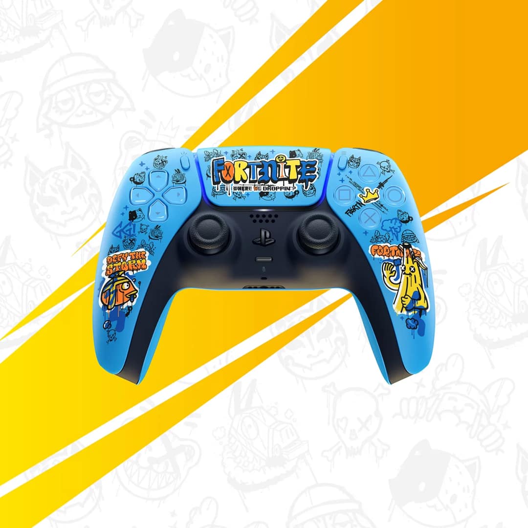 fortnite dualsense controller hero Fortnite Limited Edition DualSense controller with Fishstick and Peely artwork