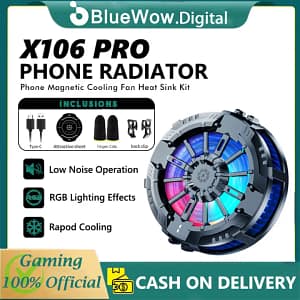 BlueWow X106 Pro Mobile Phone Cooler with Magnetic Clip & RGB Light