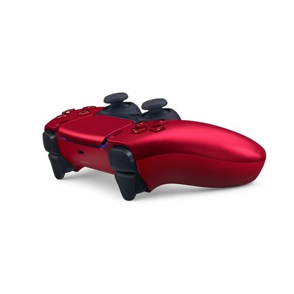 Volcanic Red DualSense controller rear angled view