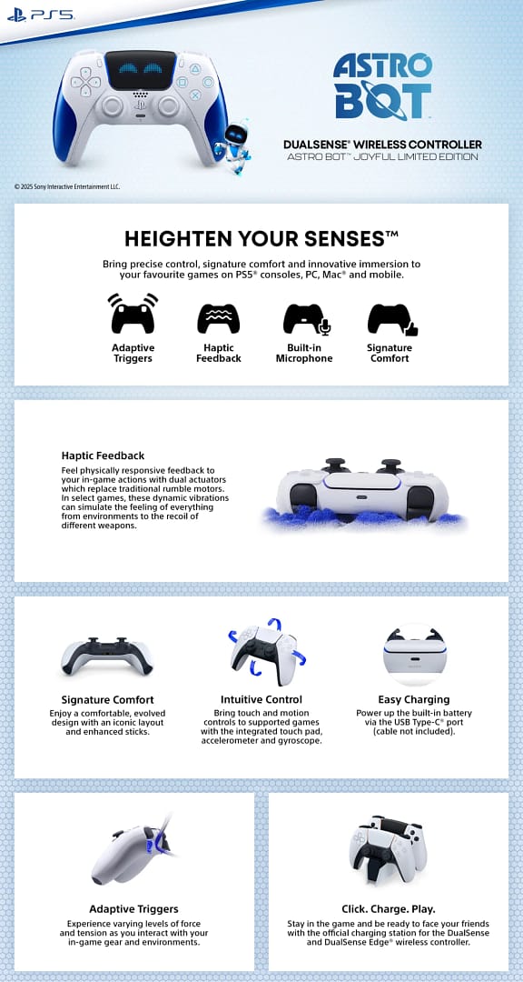 ASTRO BOT Joyful Limited Edition DualSense controller features guide