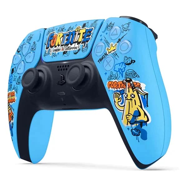 fortnite dualsense controller angle Angled front view of the Fortnite Limited Edition DualSense controller