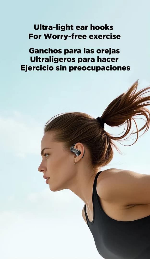 HTC NE19 earhook fit shown during exercise