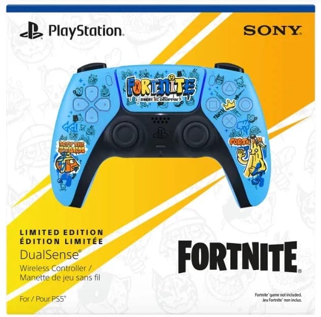fortnite dualsense box front Fortnite Limited Edition DualSense wireless controller retail box