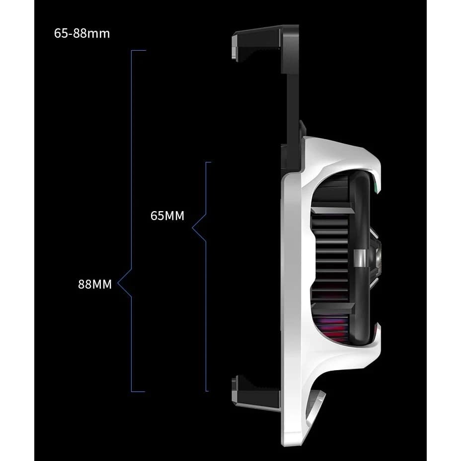 MEMO DL22 clip-on phone cooler fit guide for phones approximately 65 to 88 millimetres wide