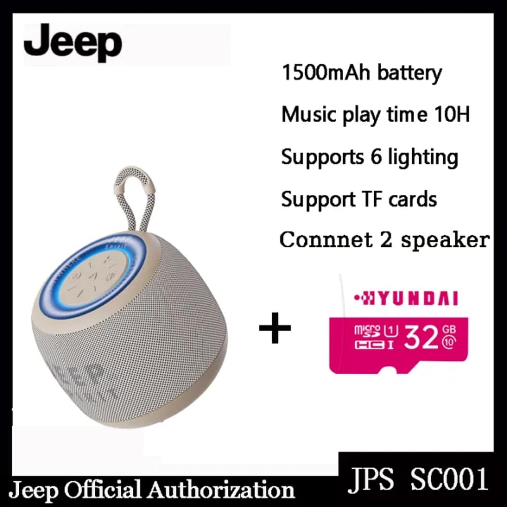Jeep PS SC001 Bluetooth Speaker Wireless Outdoor Portable Mini Colorful Mini Speaker Large Volume High Quality Subwoofer Waterproof support TF Card Receipt Voice Player -Built in Microphone+HD Noise Reduction - Image 7