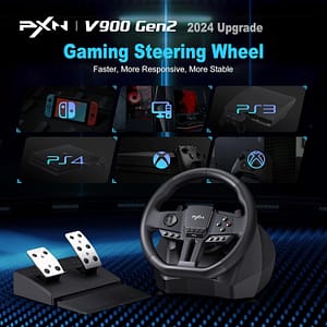 PXN-V900 GEN2 Racing Steering Wheel for PC - 270°/900° Rotation