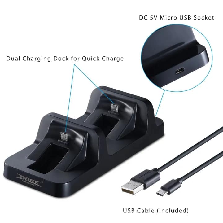 Dobe PS4 Dual Charging Dock For PS4 Controllers - Image 3