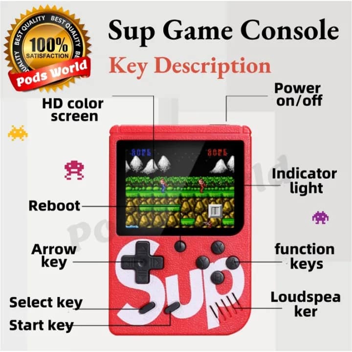 SUP Gameboy Handheld Game Console 400 Games 3-inch Portable Rechargeable Color Screen - Image 7