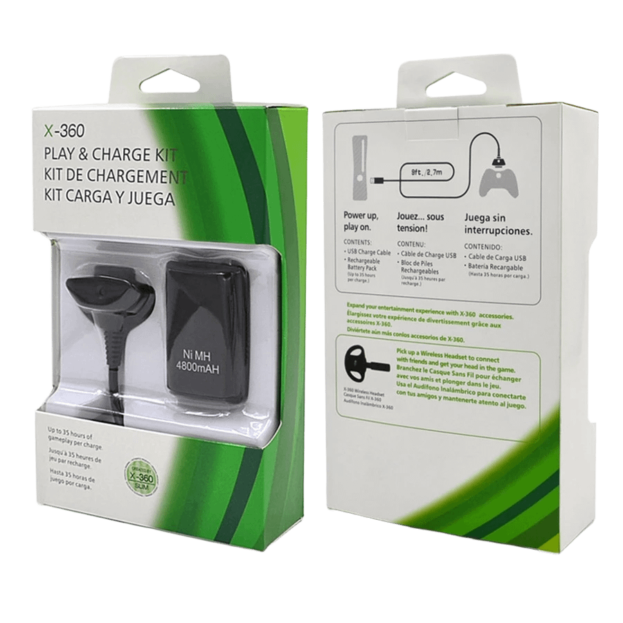 Xbox 360 Rechargeable Battery Pack + Charging Cable