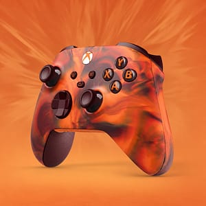Xbox Wireless Controller Fire Vapor Special Edition in red and orange swirl