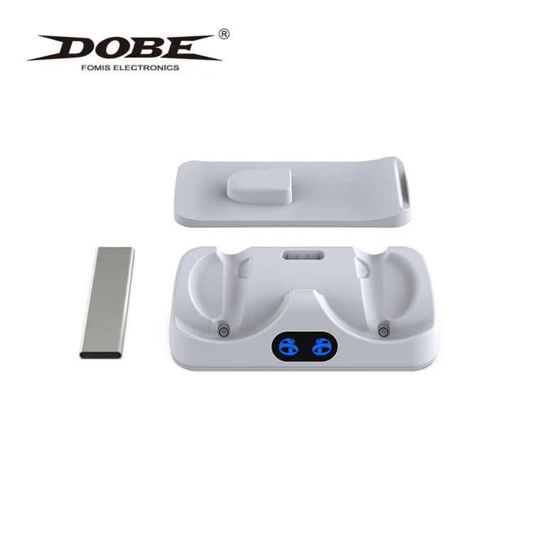TP5-2515 stand assembly components DOBE TP5-2515 charging base, support rod and headset tray before assembly