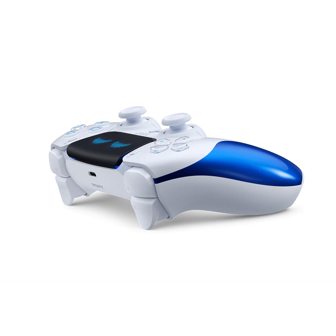 Rear angled view of the ASTRO BOT Joyful Limited Edition DualSense controller