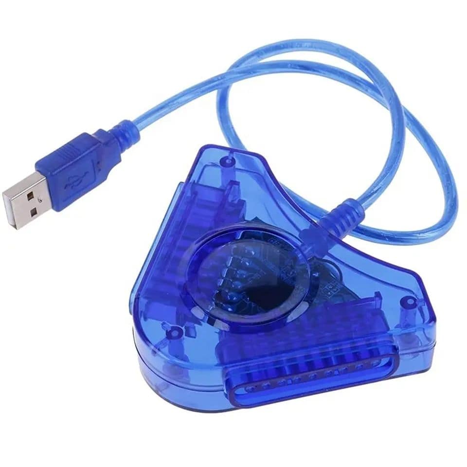 PS2 controller adapter with two controller ports and USB cable PS2 controller adapter with two controller ports and USB cable