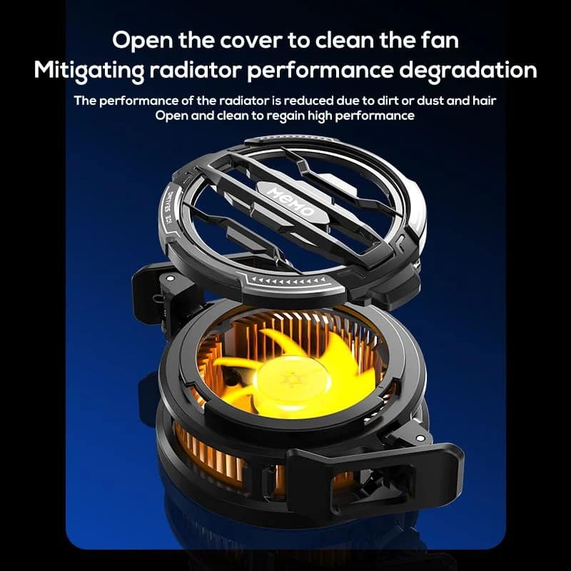 MEMO CX07 removable cover opened for fan cleaning
