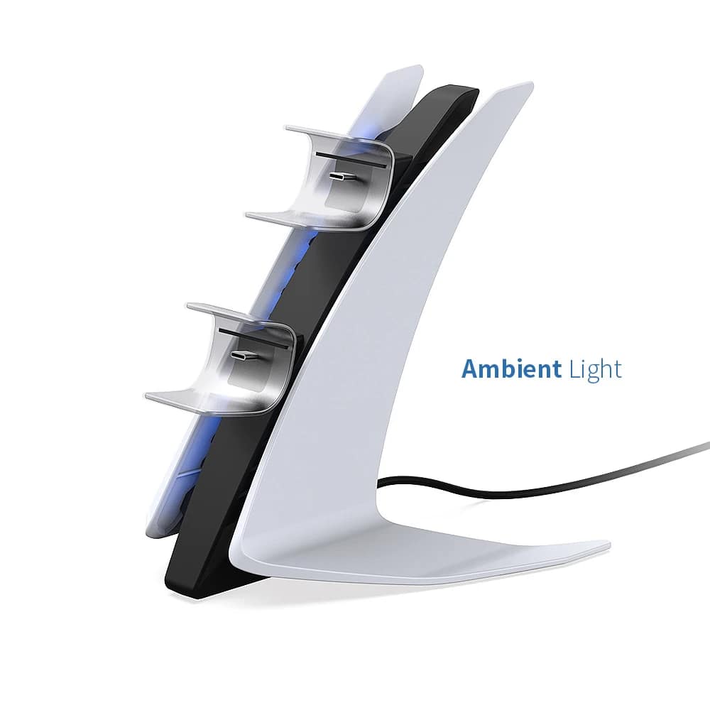 DOBE TP5-0557 PS5 charging dock DOBE TP5-0557 PS5 controller charging dock - standalone dock with two usb-c holders and blue ambient lighting
