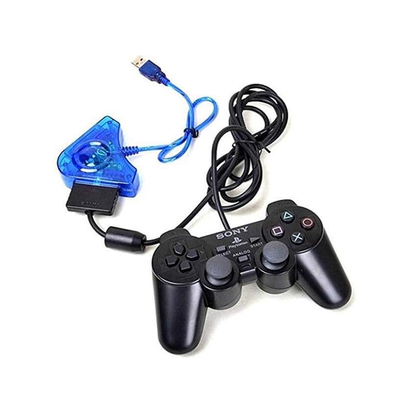 PS2 controller connected to PC USB adapter demonstration - controller sold separately PS2 controller connected to PC USB adapter demonstration - controller sold separately