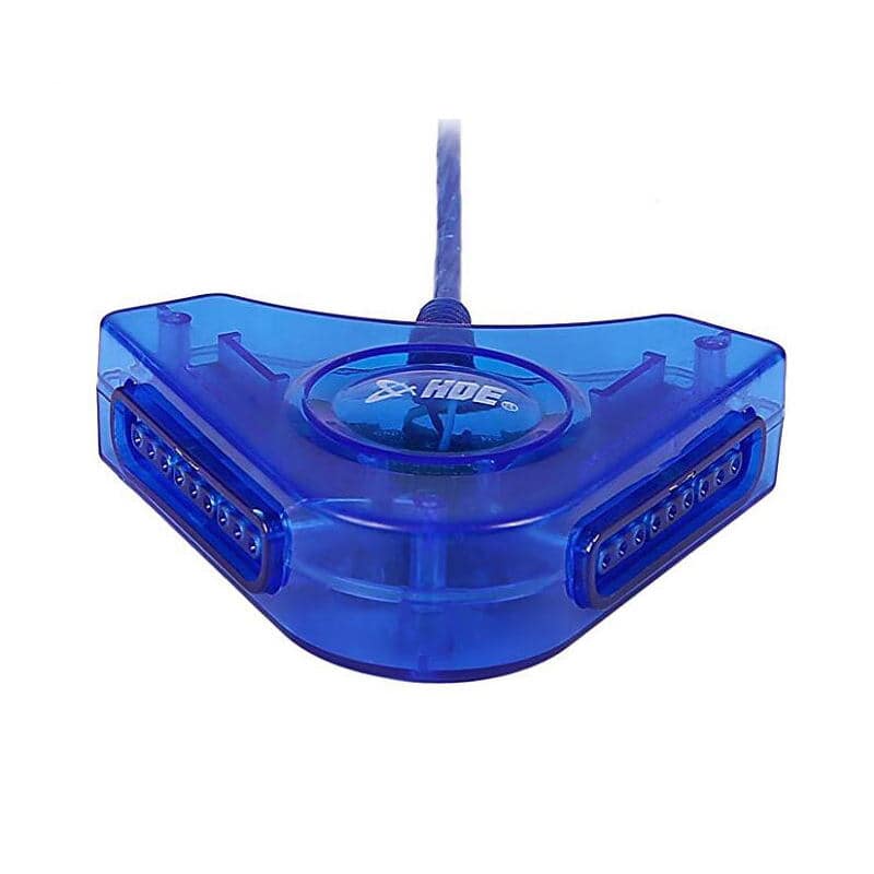 Dual-port sockets on blue PS2 controller USB adapter Dual-port sockets on blue PS2 controller USB adapter